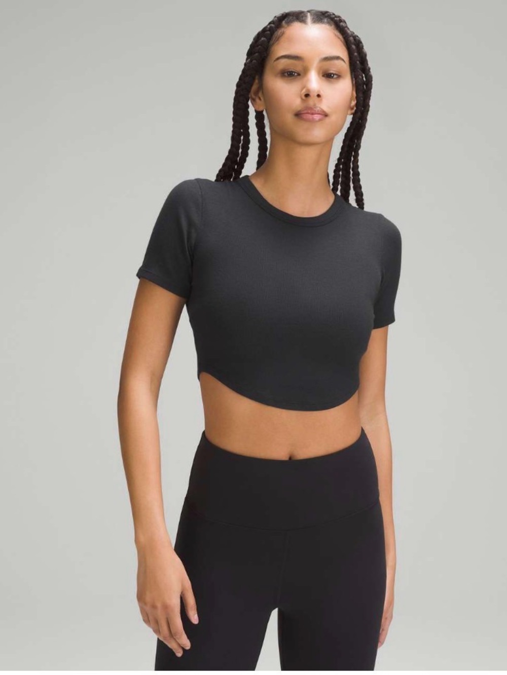 NWOT Lululemon Hold Tight Cropped T-Shirt Black Size 6